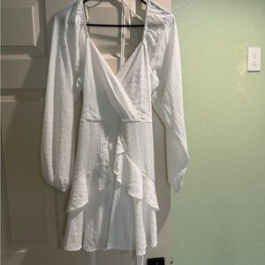 Francesca's Collections White Long Sleeve Dress